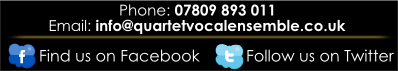 Get in contact with Quartet Vocal Ensemble